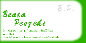 beata peszeki business card